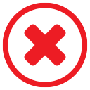 a red X in a circle