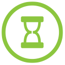 a green hourglass symbol