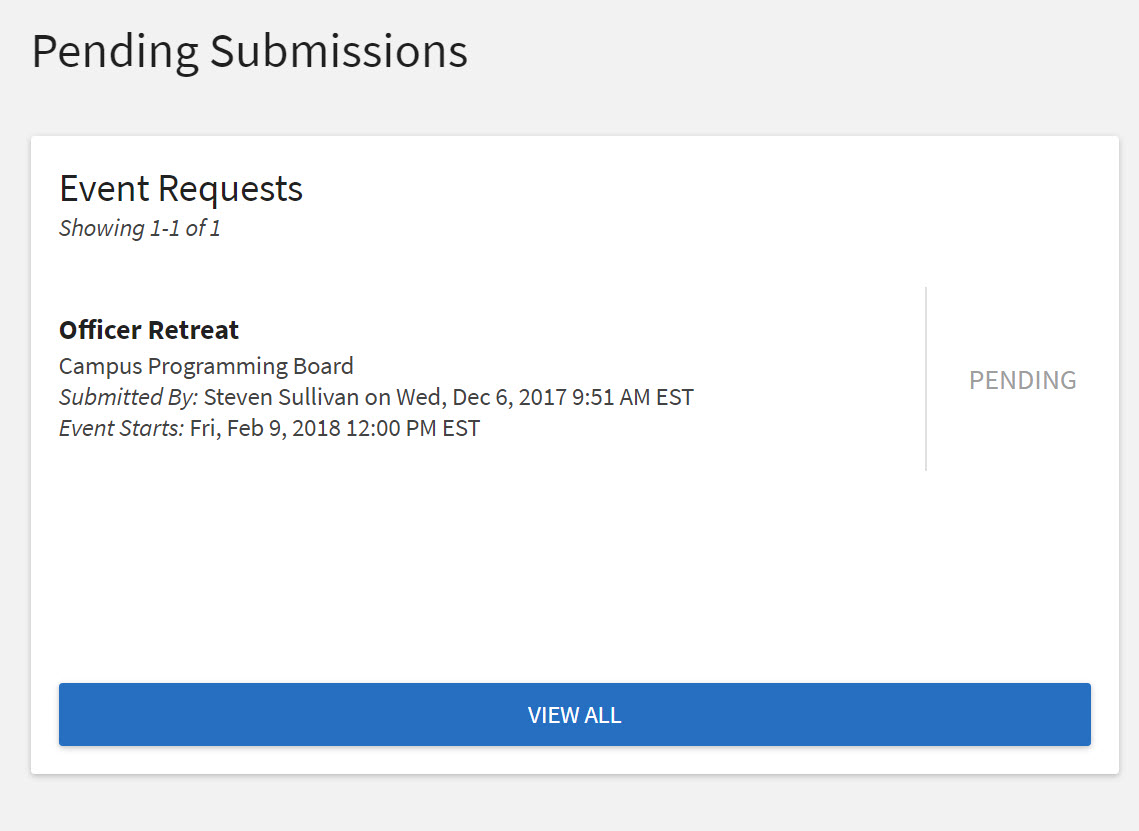 a screenshot of the pending event submissions preview, as shown in the Manage view