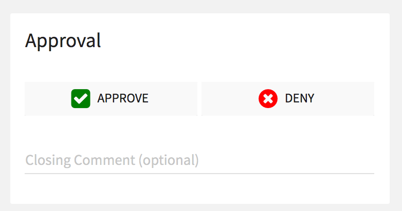 screenshot of approving or denying a form